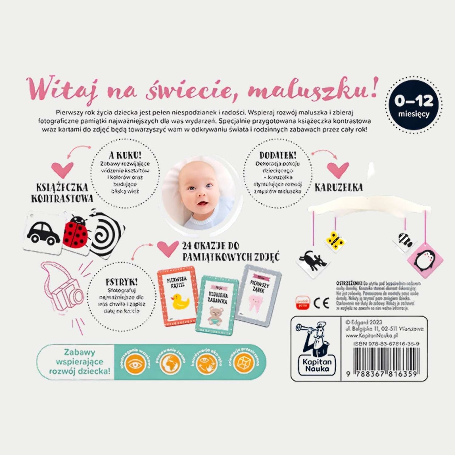 Cześć Maluszku Paka Niemowlaka zestaw prezentowy dla noworodka Kapitan Nauka.