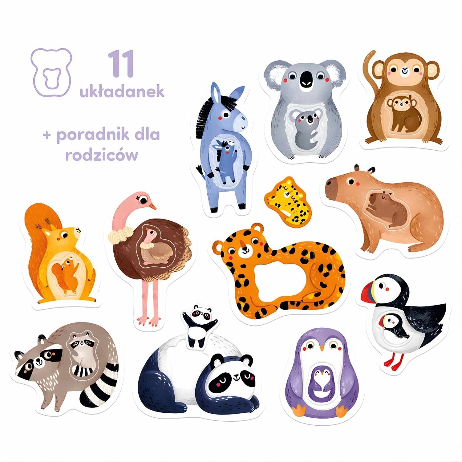 Puzzle dwuelementowe CzuCzu dla najmłodszych – mama i maluszek.