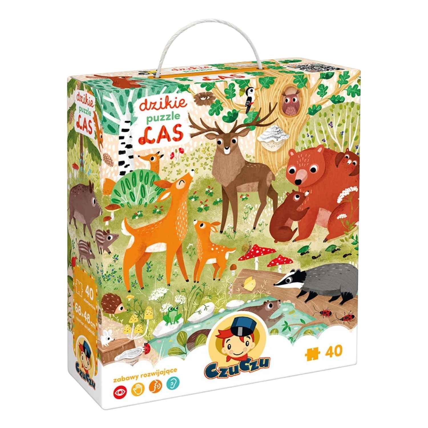 Dzikie puzzle Las CzuCzu puzzle edukacyjne dla dzieci 3+ układanka leśna.
