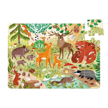 Dzikie puzzle Las CzuCzu zwierzęta leśne na ilustracji dla dzieci.