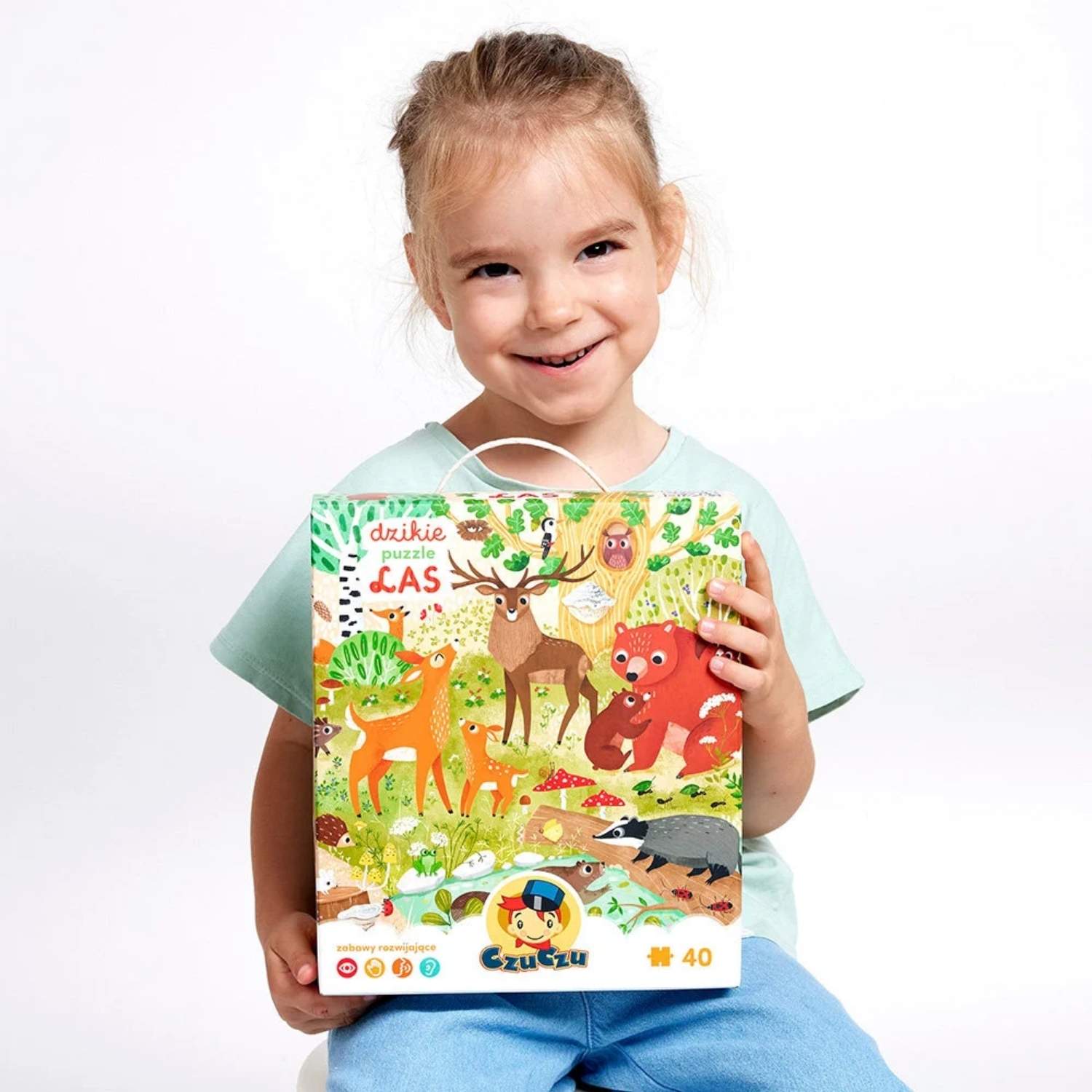 Dzikie puzzle Las CzuCzu duża układanka edukacyjna dla przedszkolaka.