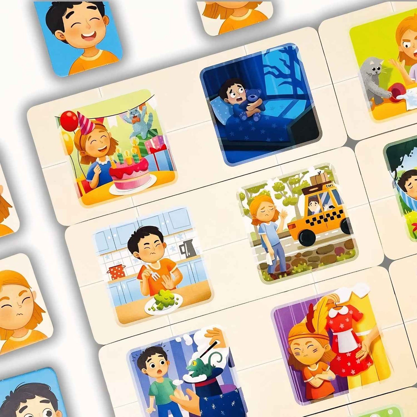 Emocje gra edukacyjna Kapitan Nauka dopasowywanie emocji do sytuacji.