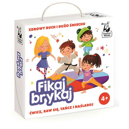Fikaj brykaj gra dla dzieci ćwiczenia ruchowe i zabawa w domu.