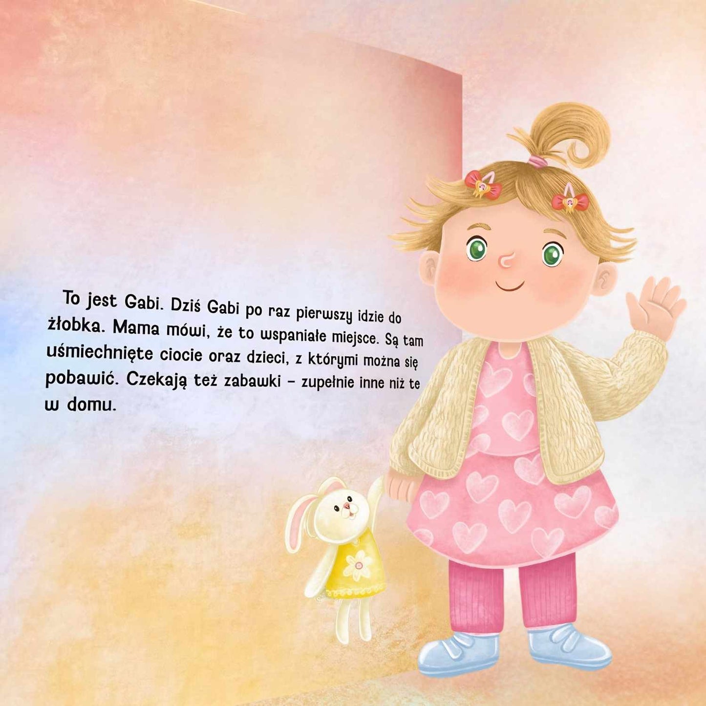 Gabi pierwszy dzień w żłobku - książka dla dzieci - dziewczynka Gabi.