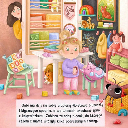 Gabi pierwszy dzień w żłobku  - książka dla dzieci - scena w domu.
