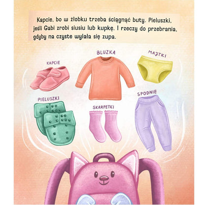 Gabi pierwszy dzień w żłobku - książka dla dzieci - ubranka.