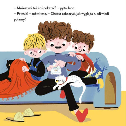 Jano i Wito. Telefon taty ilustracja pokazująca ciekawość dzieci wobec telefonu.