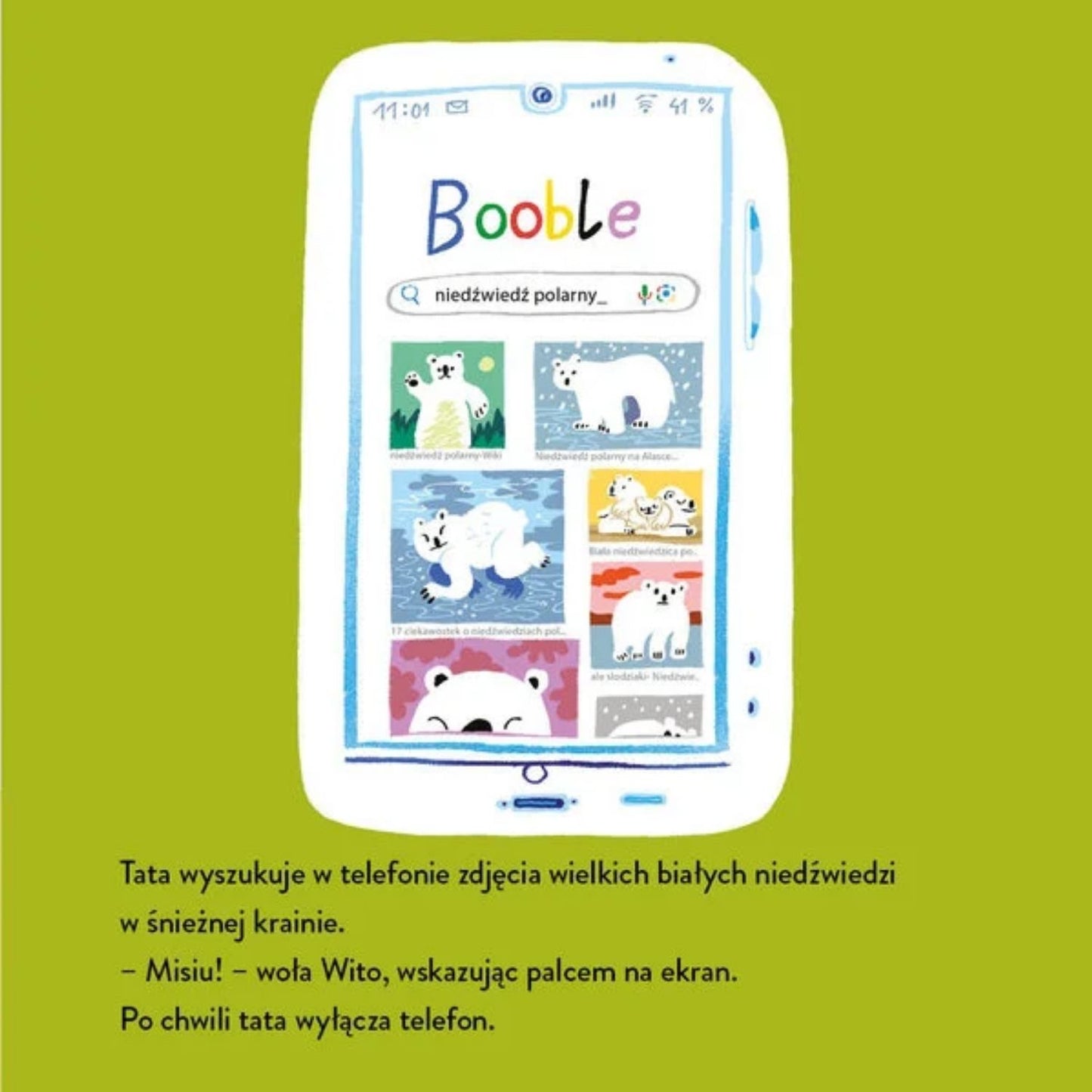 Jano i Wito. Telefon taty - ilustracja telefonu.