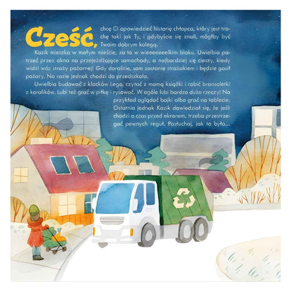 Kazik i czas przed ekranem książka o zasadach korzystania z tabletów dla dzieci - ilustracja.