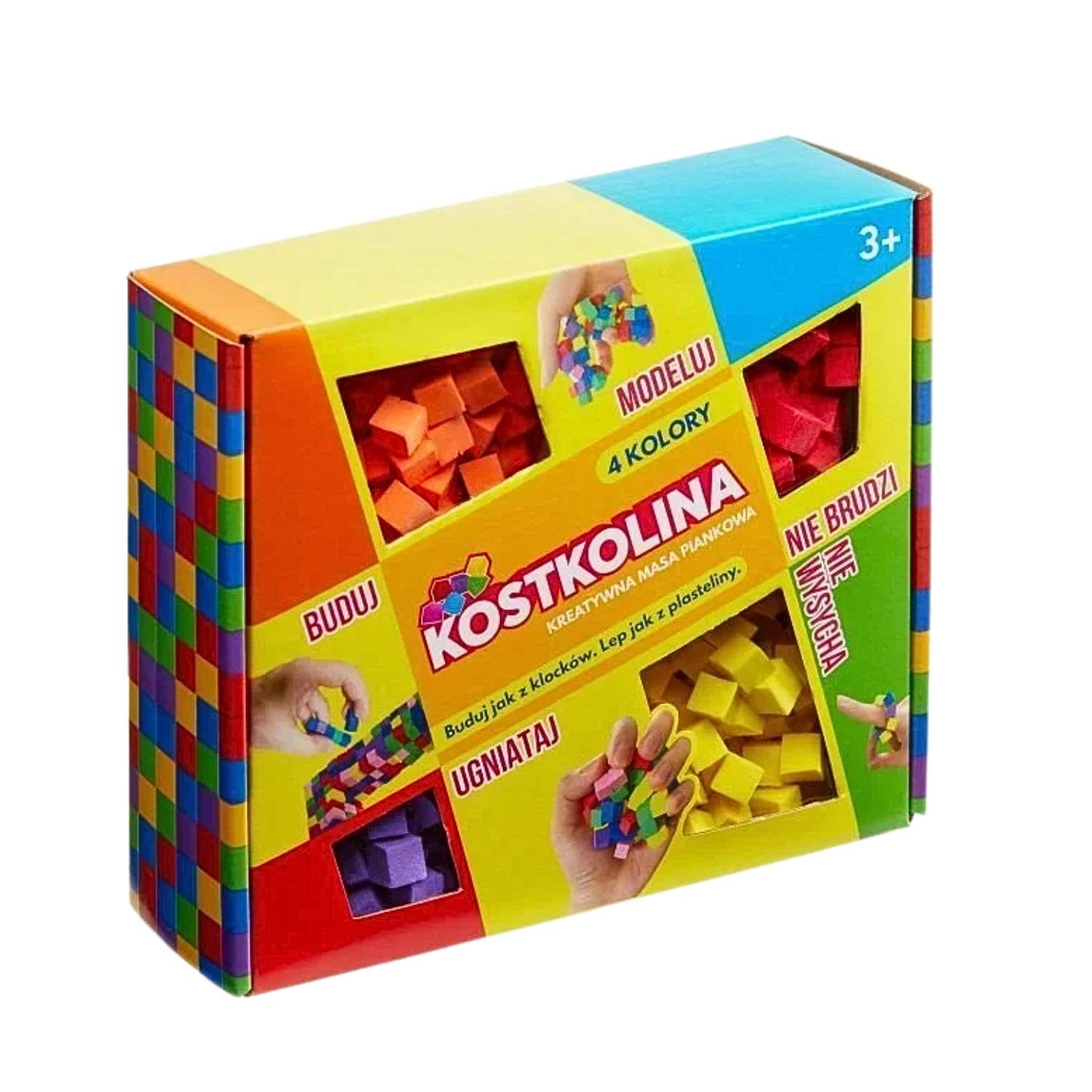 Kostkolina Yellow masa plastyczna zabawa sensoryczna dla dziecka.