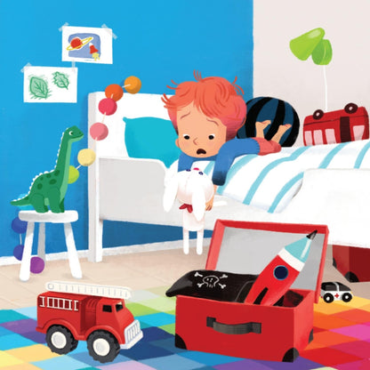 Marcin. Czas przed ekranem ilustracja chłopca bawiącego się poza ekranem.