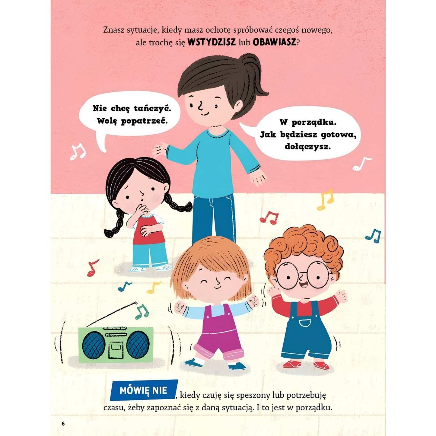 Mówię NIE Porozmawiaj ze mną książka dla dzieci ilustracje w środku.