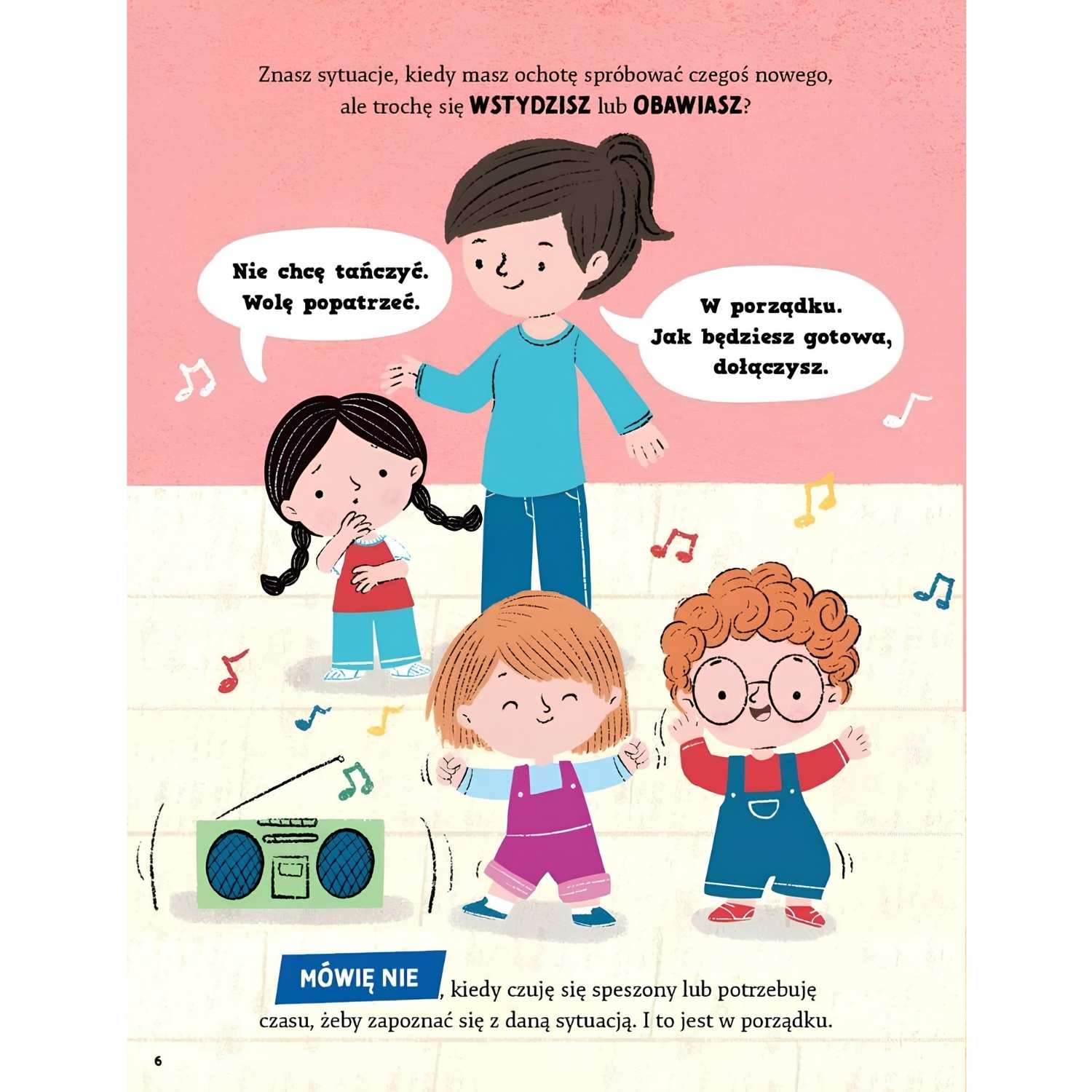 Mówię NIE Porozmawiaj ze mną książka dla dzieci ilustracje w środku.