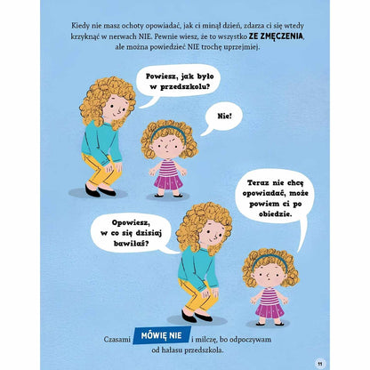 Mówię NIE Porozmawiaj ze mną książka dla dzieci scenki z życia codziennego.