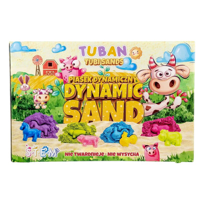 Zestaw piasku dynamicznego Farma Tuban - 5 kolorów piasku dla dzieci.