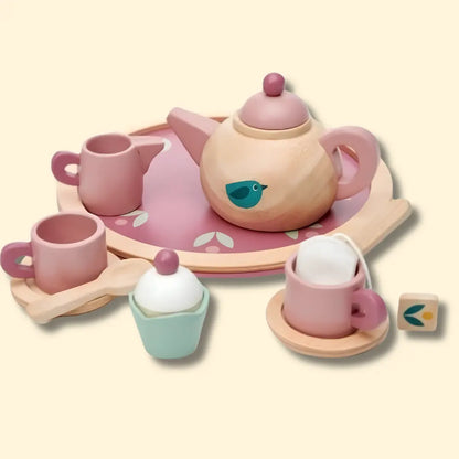 Drewniany serwis do herbaty Mini Chef Tender Leaf Toys 3+ – cały zestaw