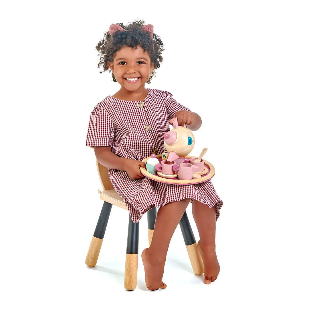 Drewniany serwis do herbaty Mini Chef Tender Leaf Toys 3+ – zabawa w herbatkę