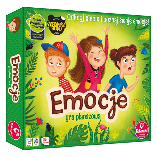 Okładka do gry  planszowej "Emocje" od firmy Kukuryku.