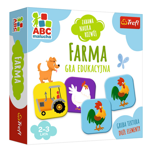 Okładka gry edukacyjnej dla najmłodszych "Farma" od firmy Trefl.