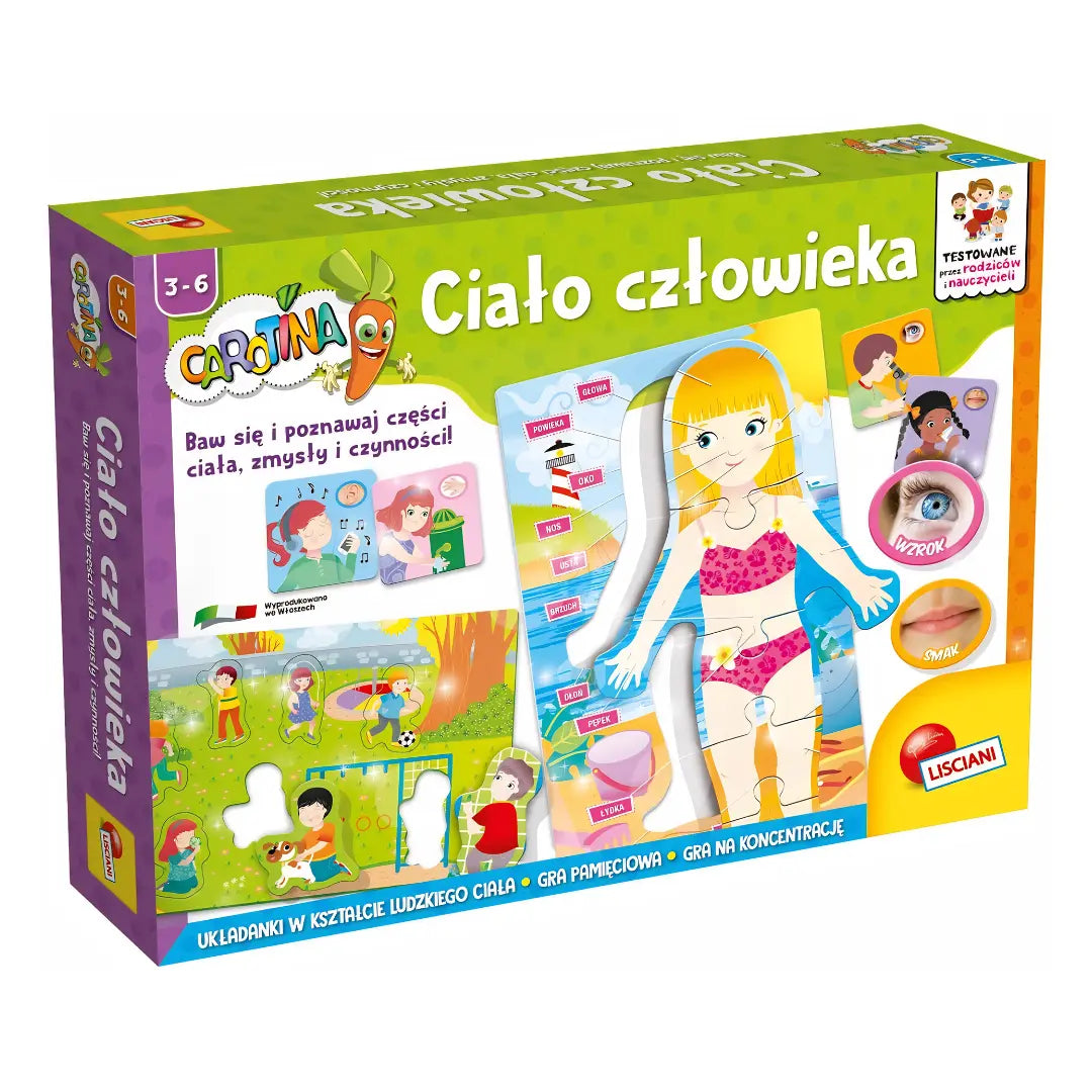 Carotina Ciało człowieka gra edukacyjna Lisciani dla dzieci 3+