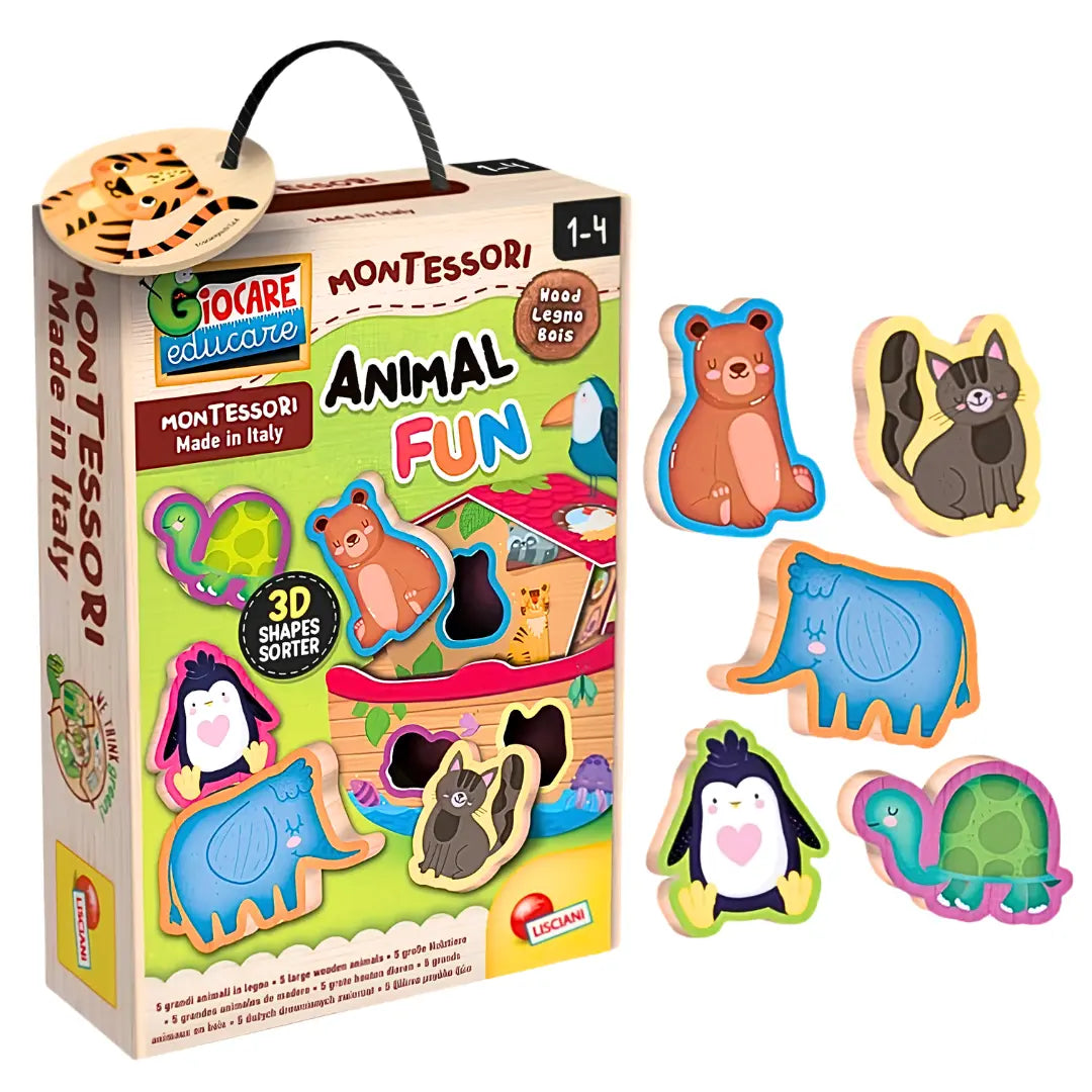 Animal Fun Montessori – drewniany sorter ze zwierzętami od Lisciani
