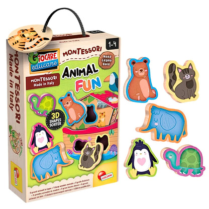 Animal Fun Montessori – drewniany sorter ze zwierzętami od Lisciani