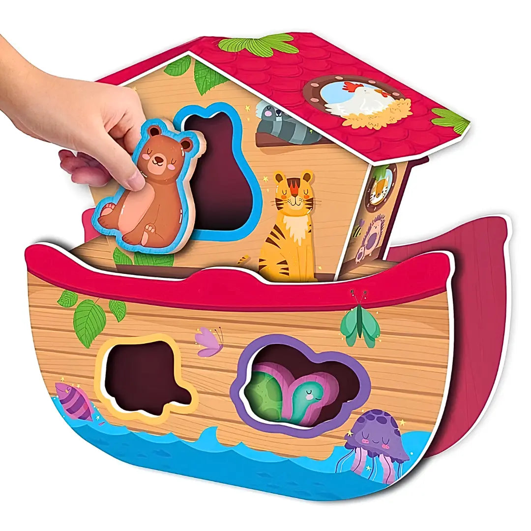 Animal Fun Montessori – drewniana zabawka sensoryczna dla dzieci 1+