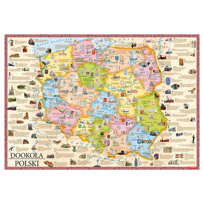 Dookoła Polski – mapa do nauki geografii Polski dla dzieci.
