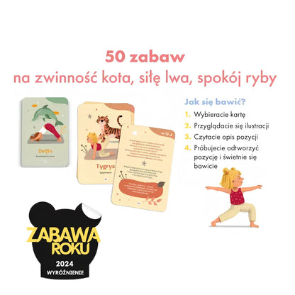 Joga dla dzieci Trening ciała i umysłu Kapitan Nauka karty do ćwiczeń z ilustracjami pozycji jogi.
