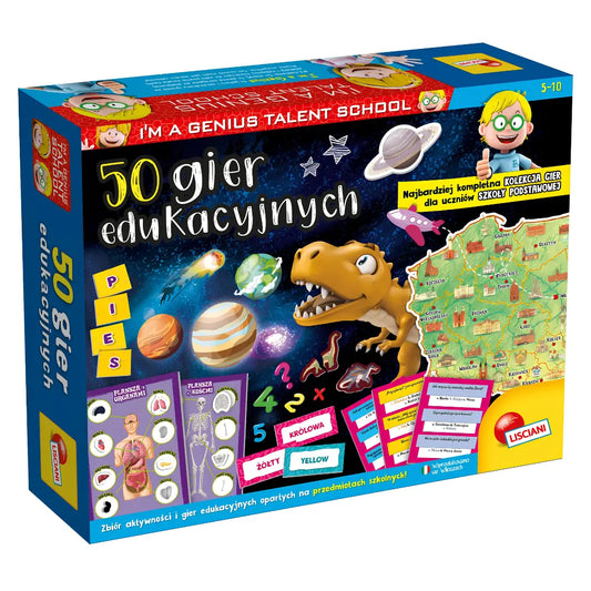 Lisciani I’m a Genius 50 gier edukacyjnych – zestaw edukacyjny dla dzieci 5-10 lat
