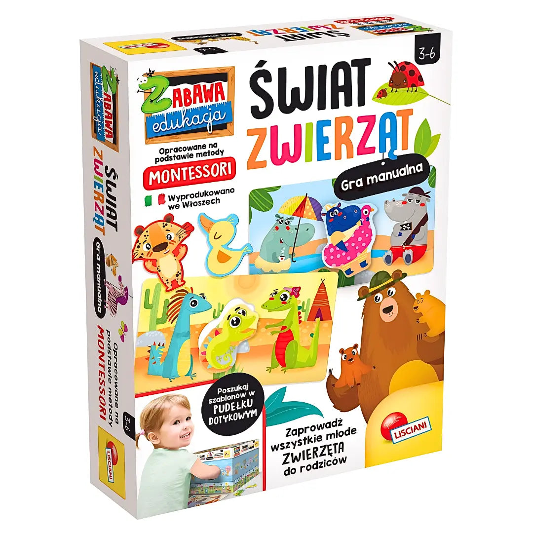 Świat Zwierząt Montessori – sensoryczna gra edukacyjna Lisciani dla dzieci