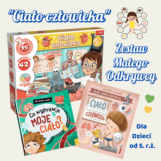 Zdjęcie promujące zestaw "Ciało Człowieka - Zestaw Małego Odkrywcy| Kraina Milusi.
